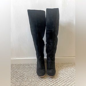 Lucky Brand, over-the-knee Ramsden black suede boots, women’s size 6